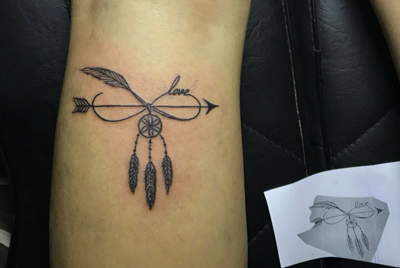 hình xăm che sẹo lồi ở bắp chân