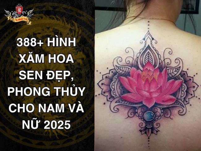 : Hình xăm hoa sen đẹp ở lưng cho nam và nữ, mang ý nghĩa phong thủy và thẩm mỹ nổi bật năm 2025.