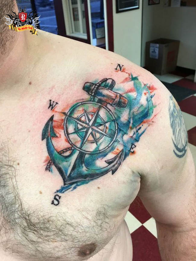 Hình xăm mỏ neo màu sáng tạo và nổi bật tại Rio Tattoo Studio