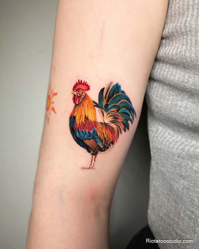 Hình xăm con gà mini dễ thương thể hiện cá tính ở Rio Tattoo Studio