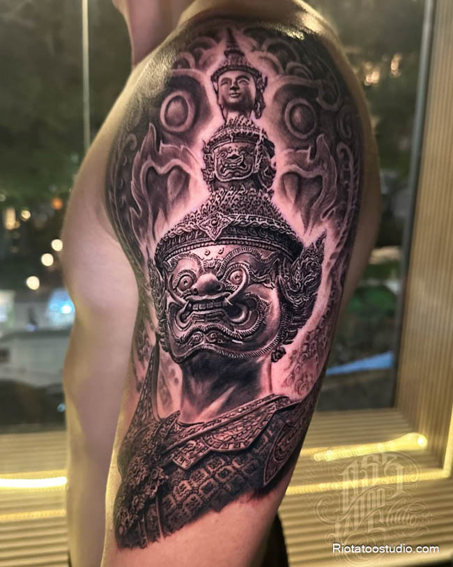 Các kiểu hình xăm mặt quỷ Dạ Xoa được ưa chuộng thực hiện tại Rio Tattoo Studio