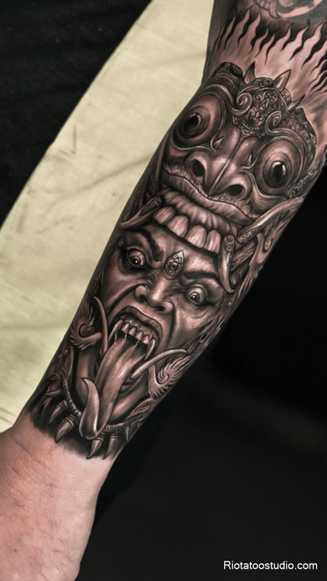 Các kiểu hình xăm mặt quỷ Dạ Xoa được ưa chuộng thực hiện tại Rio Tattoo Studio