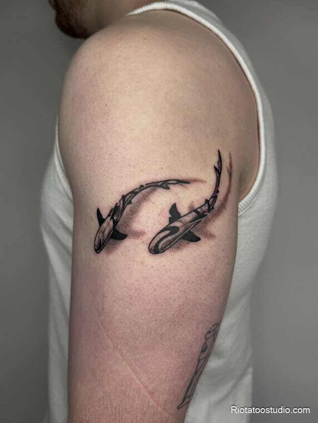 Hình xăm cá mập 3D sống động như thật tại Rio Tattoo Studio