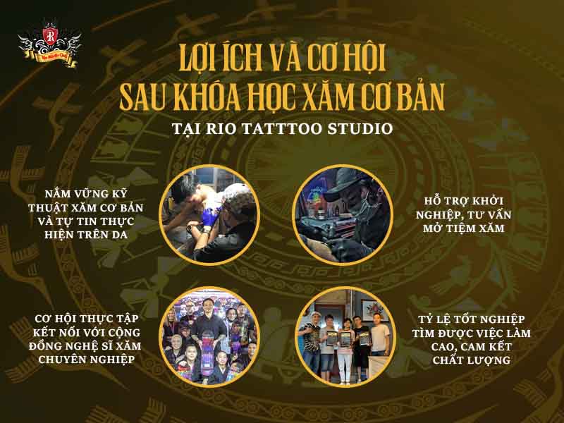 Khóa học xăm cơ bản tại Rio Tattoo Studio không chỉ đơn thuần mang lại kỹ năng tay nghề, mà còn mở ra nhiều cánh cửa phát triển lâu dài cho học viên.