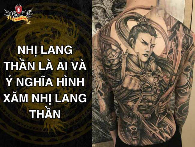 Hình xăm Nhị Lang Thần Dương Tiễn đẹp, biểu tượng sức mạnh và chính nghĩa.