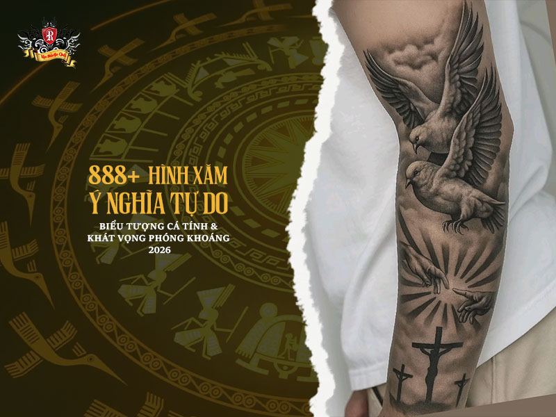 Hình xăm ý nghĩa tự do biểu tượng khát vọng, sức mạnh và cá tính độc bản tại Rio Tattoo Studio