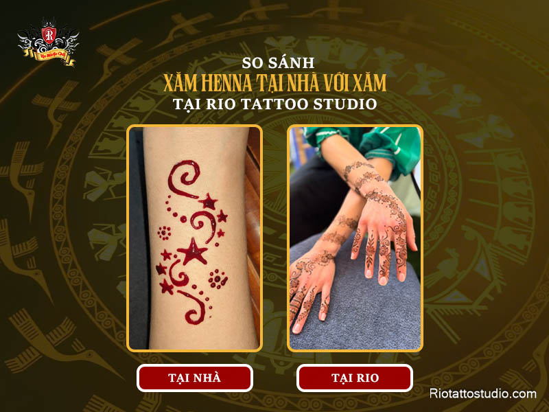 Xăm Henna ở nhà có đẹp bằng tại Rio Tattoo Studio không?