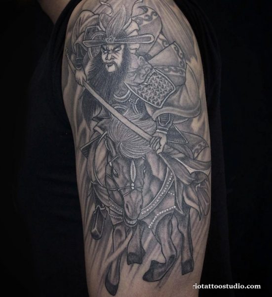 Mẫu xăm Quan Công trấn áp mạnh