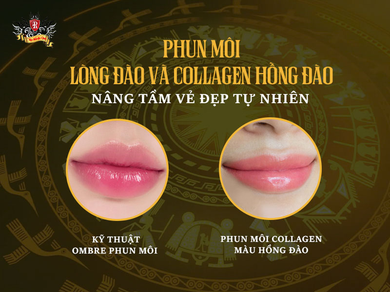 Phun môi lòng đào và collagen hồng đào nâng tầm vẻ đẹp tự nhiên
