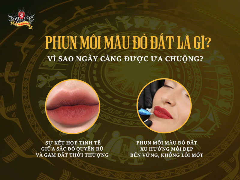Phun môi màu đỏ đất – Giải thích sắc môi thanh lịch