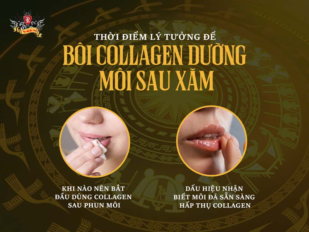 thời điểm lý tưởng để bôi collagen dưỡng môi sau xăm giúp môi lên màu chuẩn