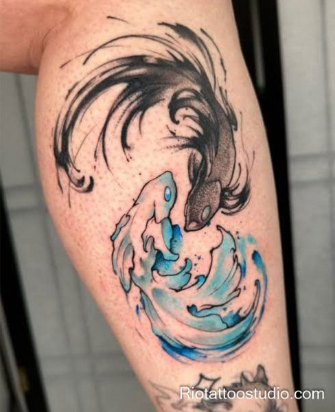 Hình xăm mệnh Thủy nam thu hút vận may