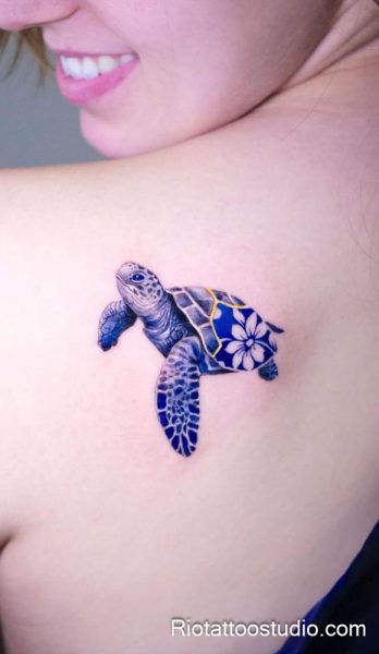 Hình xăm rùa biển phong cách nghệ thuật