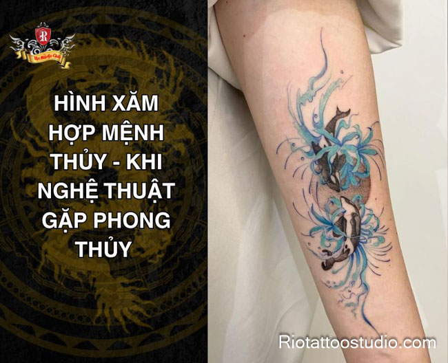 Hình xăm mệnh Thủy kết hợp nghệ thuật và phong thủy mang lại năng lượng tích cực