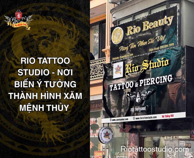 Rio Tattoo Studio thiết kế hình xăm mệnh Thủy chuẩn phong thủy và thẩm mỹ