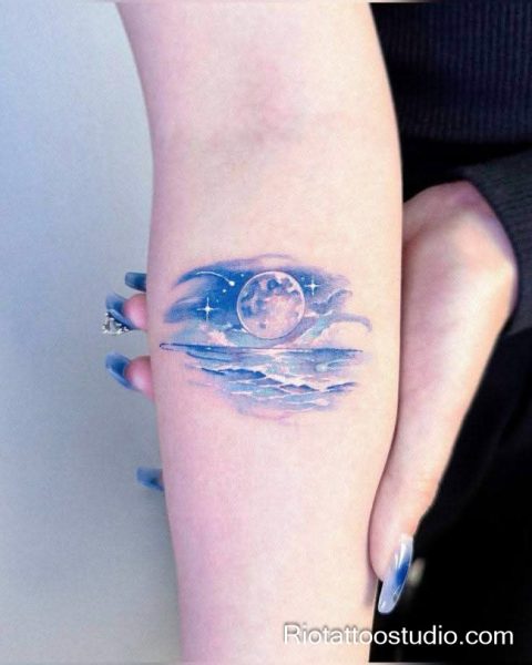 Hình xăm mệnh thủy phong thủy thu hút năng lượng tích cực