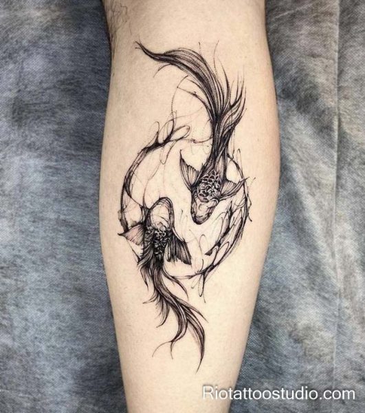 Mẫu xăm mệnh Thủy nam thể hiện bản lĩnh