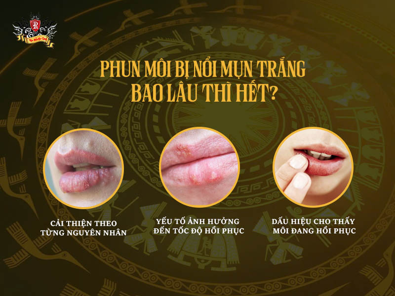 Phun môi bị nổi mụn trắng – thời gian hồi phục sau xăm