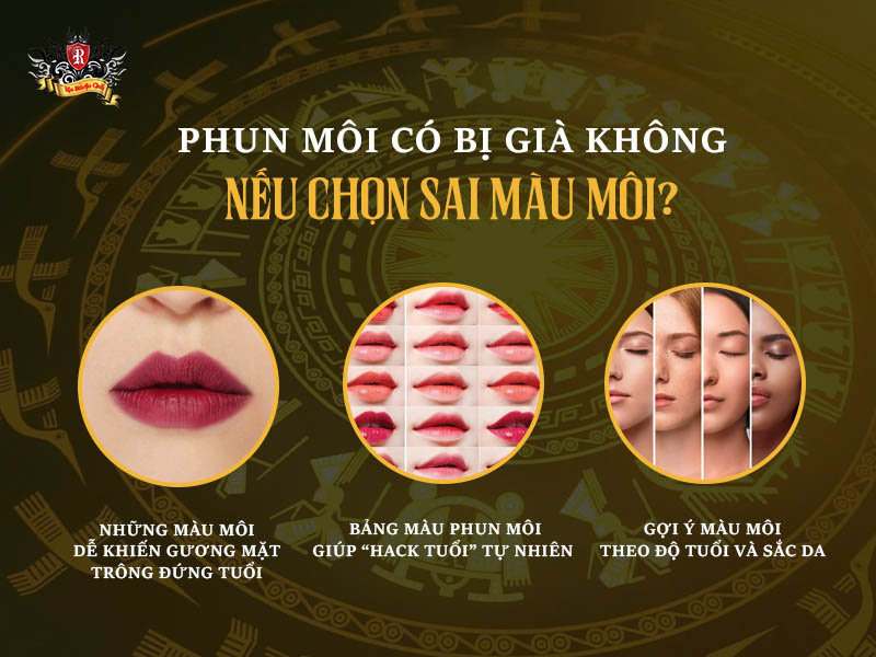 Phun môi có bị già không nếu chọn sai màu – đánh giá chuyên gia