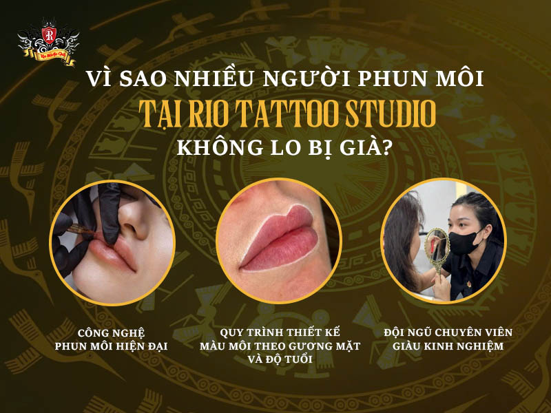Phun môi có bị già không – lý do khách hàng Rio Tattoo Studio trẻ trung