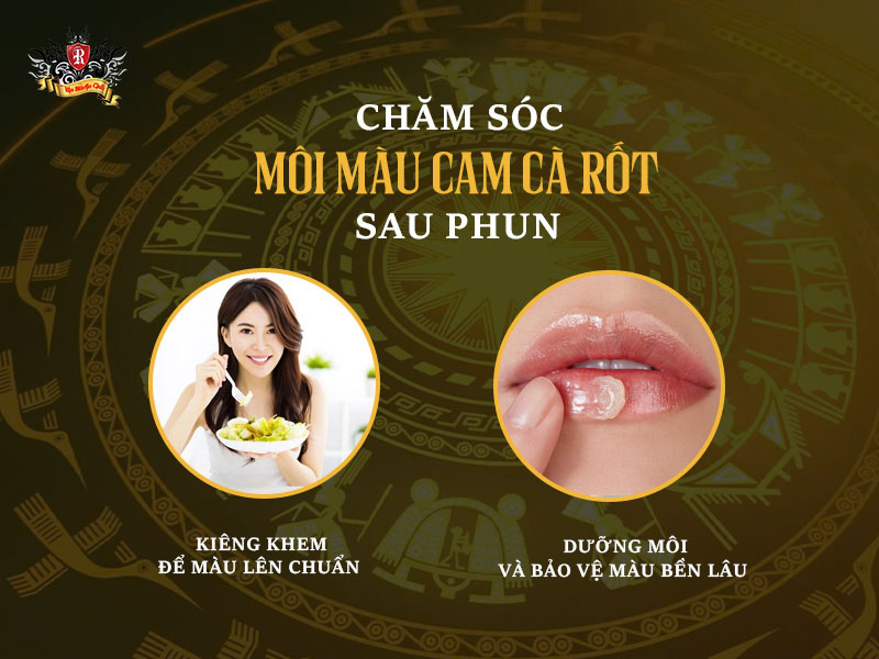 Chăm sóc môi màu cam cà rốt sau phun đúng cách