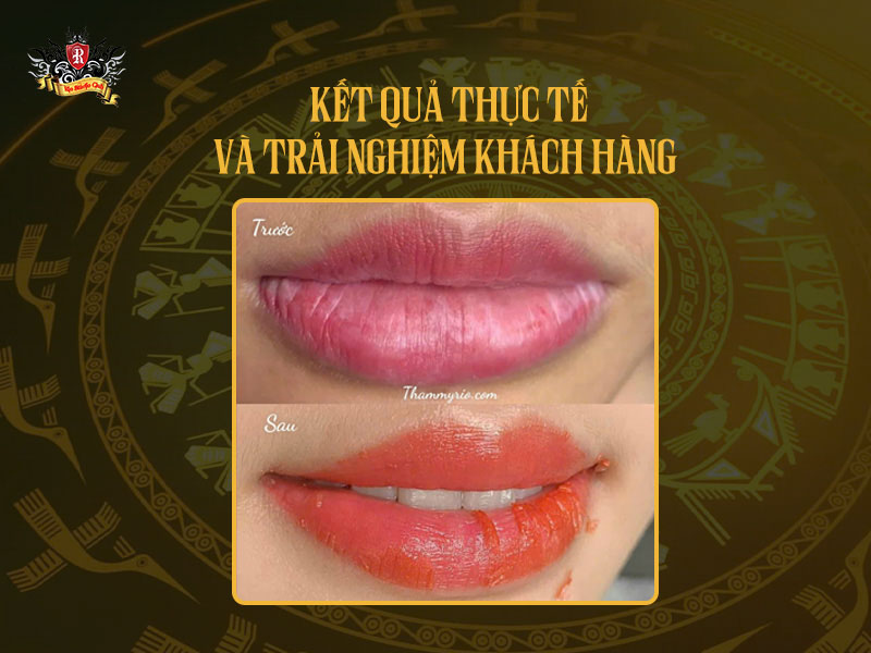 Kết quả thực tế phun môi màu cam cà rốt