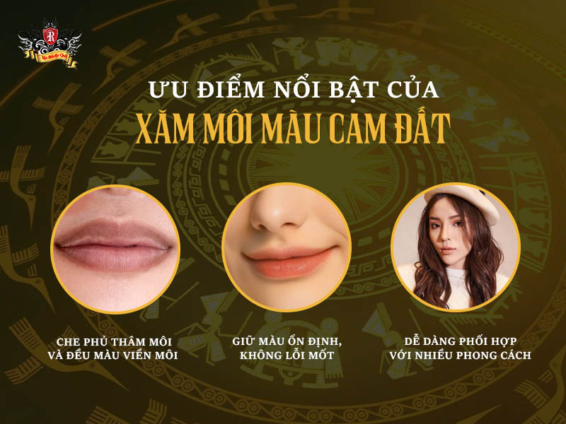 Ưu điểm xăm môi màu cam đất – Môi tự nhiên, mềm mại