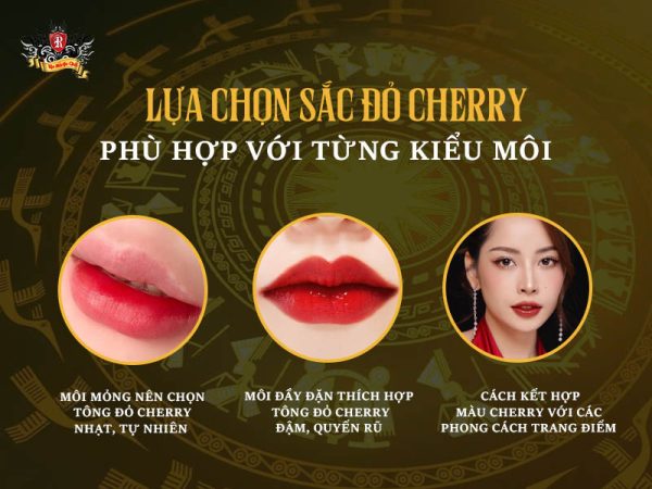 Phun môi màu đỏ cherry – Sắc đỏ cherry sáng cho môi mỏng