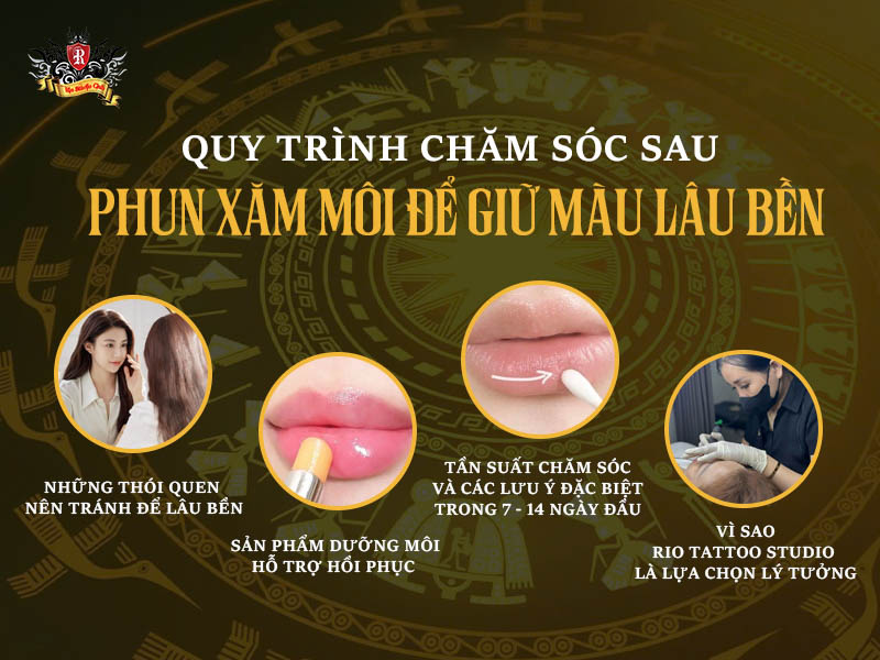Phun môi màu đỏ cherry – vệ sinh môi sau phun