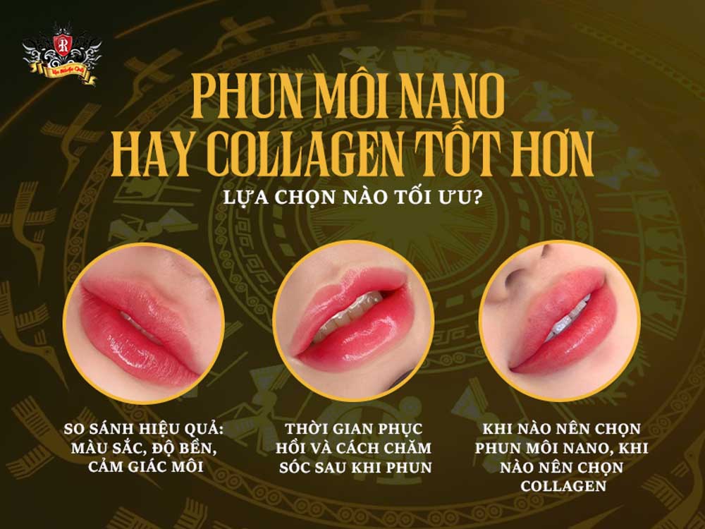 Phun môi nano hay collagen tốt hơn – so sánh hiệu quả và độ bền
