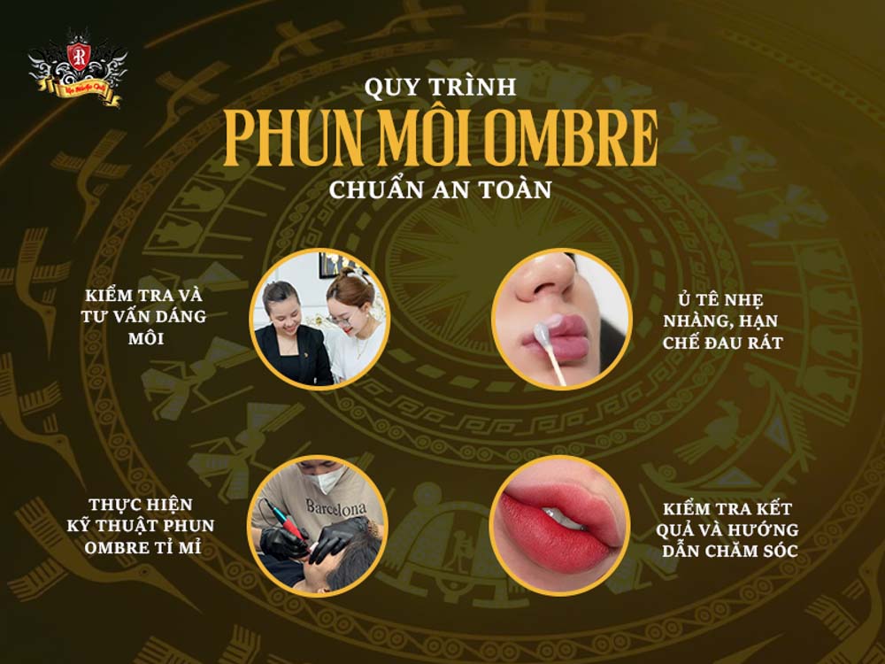 Quy trình phun môi ombre chuẩn an toàn theo chuyên gia
