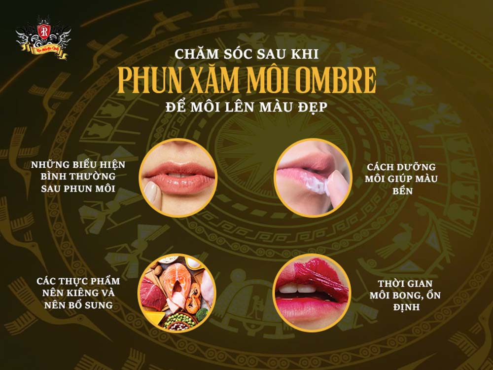 Chăm sóc sau khi phun xăm môi ombre giúp môi lên màu đẹp