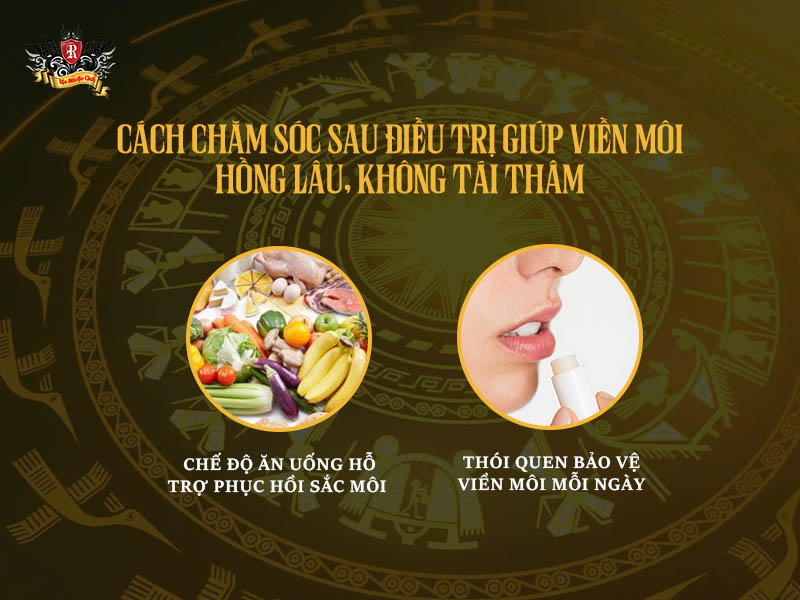 cách chăm sóc sau điều trị giúp viền môi hồng lâu và giảm thâm viền môi