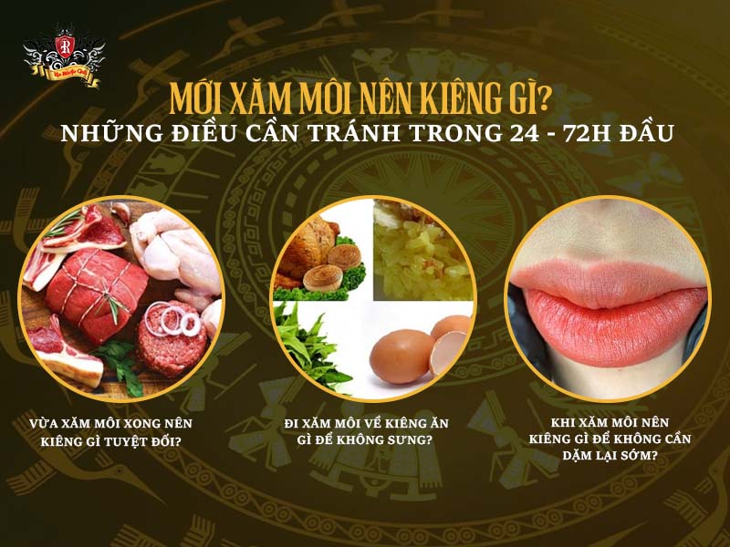 Mới xăm môi nên kiêng gì trong 24–72h đầu – Hướng dẫn xăm môi kiêng gì