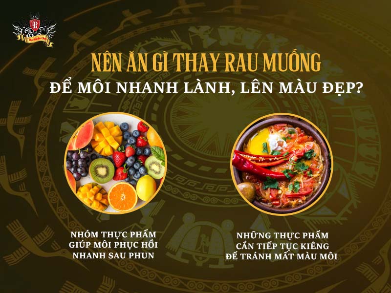 Thực phẩm thay rau muống giúp môi nhanh lành, lên màu đẹp sau xăm