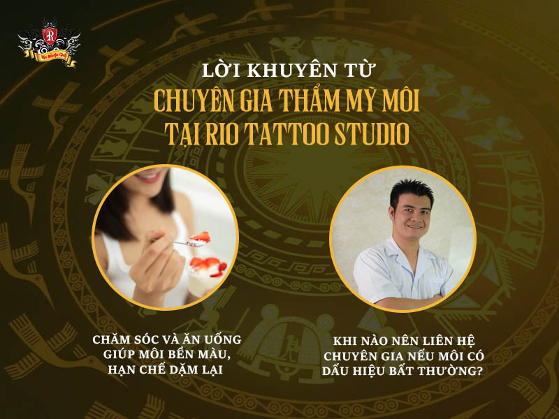 Lời khuyên từ chuyên gia thẩm mỹ môi Rio Tattoo Studio giúp chăm sóc môi sau xăm an toàn