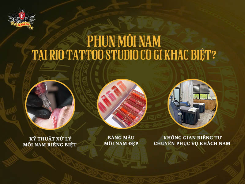 Phun môi nam tại Rio Tattoo Studio – kỹ thuật chuẩn, môi lên màu tự nhiên