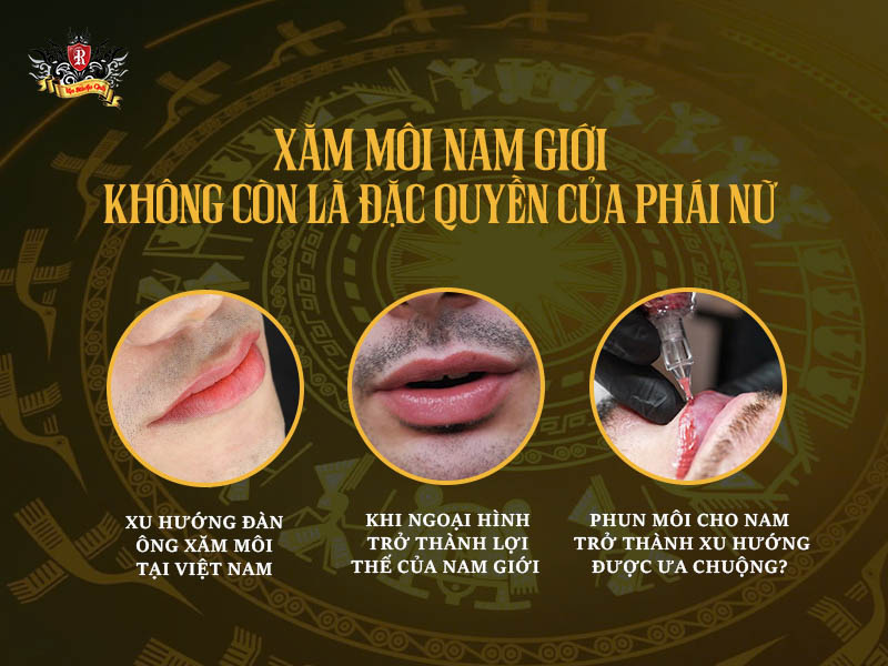 Xăm môi nam giúp đôi môi đều màu, tự nhiên, nam tính