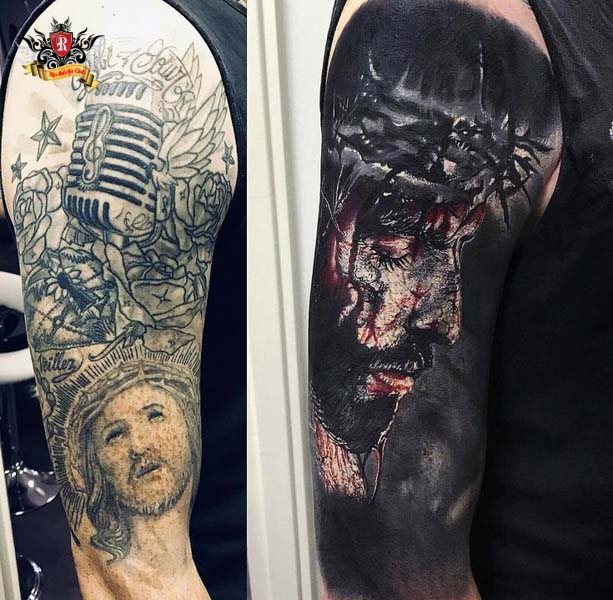 Master Artist Trieu Viet Anh expertly restoring and fixing badly damaged or failed tattoos, transforming them into beautiful new masterpieces.