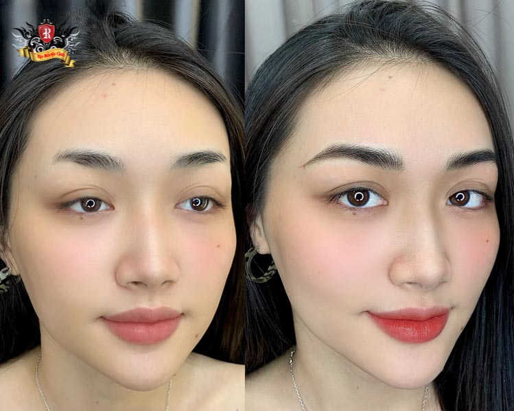 Master Artist Trieu Viet Anh creating hyper-realistic Hairstroke eyebrows that perfectly mimic natural brow hairs for a flawless look.