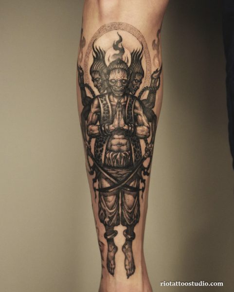 Mẫu hình xăm Atula full tay ấn tượng