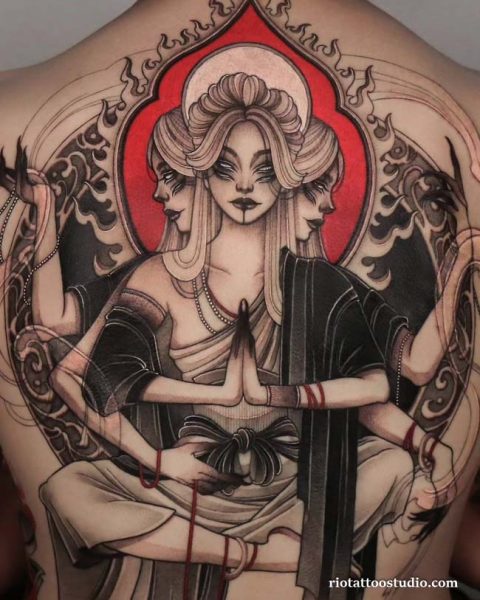 Thiết kế hình xăm Atula full lưng nghệ thuật