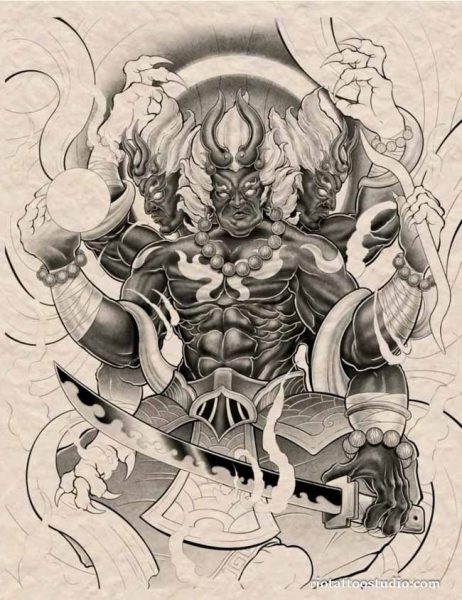 Hình xăm Atula ở ngực thể hiện uy lực