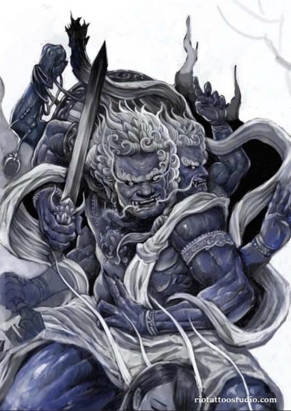 Hình xăm Atula ngực phong cách mạnh mẽ