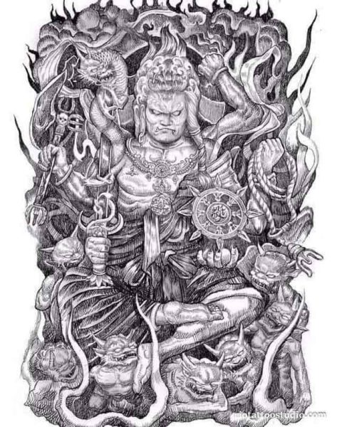 Mẫu hình xăm Atula ở ngực nam tính