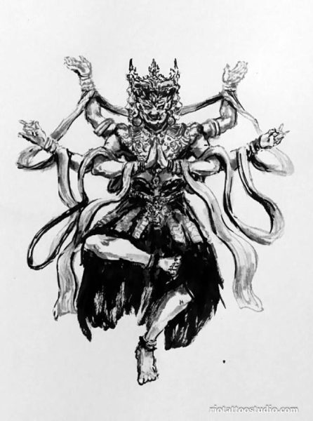 Thiết kế hình xăm Atula vị trí ngực