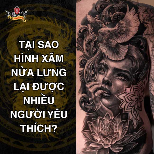 Hình xăm nửa lưng đẹp nghệ thuật kết hợp yếu tố phong thủy, thể hiện cá tính và phong cách riêng