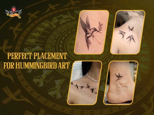 Vibrant colorful hummingbird tattoo with flowers on arm, best hummingbird tattoo ideas