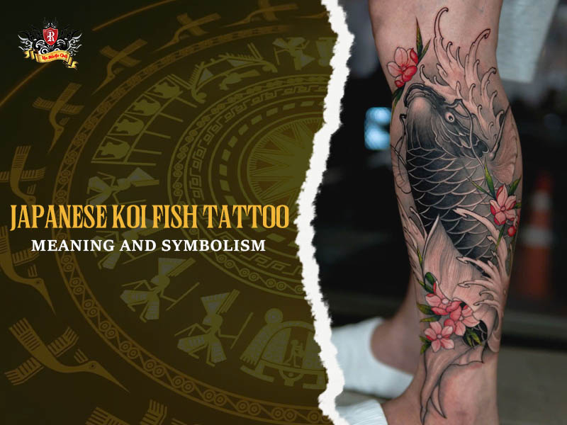 Japanese koi fish tattoo meaning and symbolism with flowing water and traditional elements