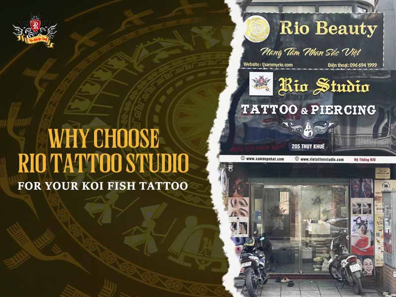 Custom Japanese koi fish tattoo created by experienced artists at Riot Tattoo Studio Hanoi
